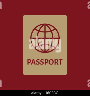 The passport icon. Travel symbol. Flat Stock Vector