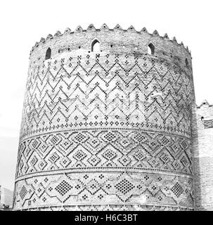 blur in iran shiraz the old castle   city defensive architecture near a garden Stock Photo
