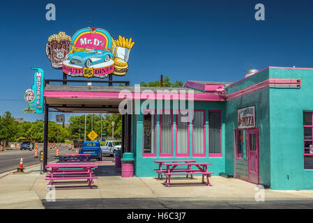 Mr. D'z Route 66 Diner in Kingman located on historic Route 66. Stock Photo