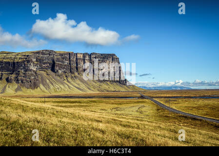 Scenic landscape with the famous ring road in Iceland Stock Photo