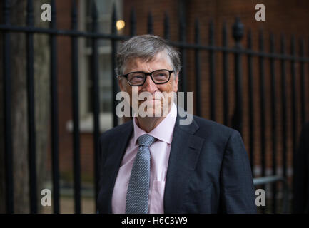 Bill Gates,multi millionaire,philanthropist and founder of Microsoft,pays a visit to number 11 Downing street,London,UK Stock Photo