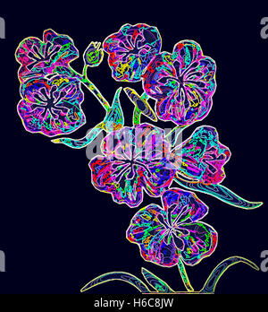 Flower One. Painting digitally adjusted. Stock Photo