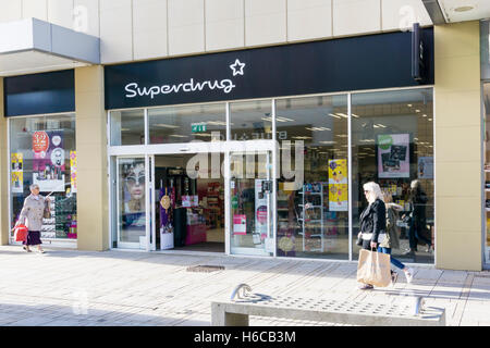 A branch of Superdrug, the health and beauty retailer, in the Vancouver Centre, King's Lynn, Norfolk. Stock Photo