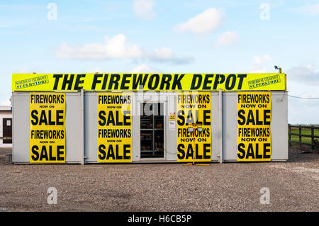 The Firework Depot outside King's Lynn in Norfolk. Stock Photo