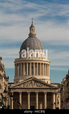 The Pantheon  is a secular mausoleum containing the remains of distinguished French citizens. Stock Photo