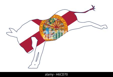 The Florida Democrat party donkey flag over a white background Stock Vector
