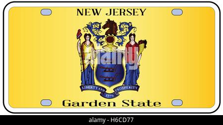 Blank New Jersey State License Plate Stock Vector - Illustration