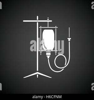 Drop counter icon. Black background with white. Vector illustration. Stock Vector