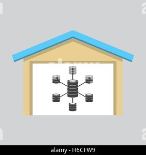 laptop technology data center icon graphic Stock Vector