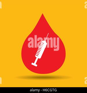 hands care medical syringe icon design Stock Vector