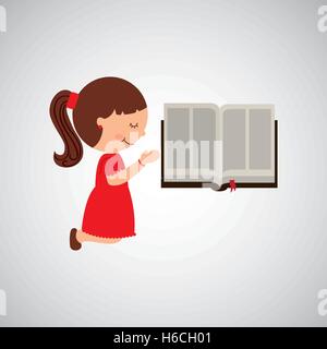 cute girl blessed bible graphic Stock Vector