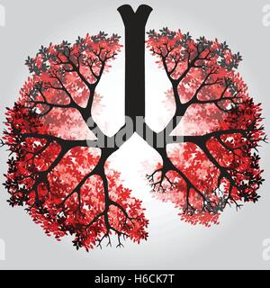 Tree Branches Like Lungs - Vector Illustration Stock Vector