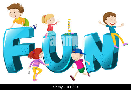 Font design for word fun illustration Stock Photo