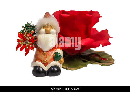 Santa Claus Doll isolated on white background, studio shot. Stock Photo