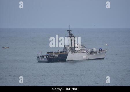 Indian Navy corvettes in Bay of Bengal, India Stock Photo