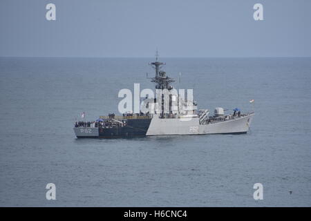 Indian Navy corvettes in Bay of Bengal, India Stock Photo