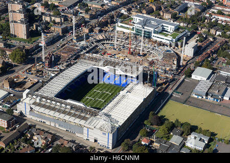 Tottenham Hotspur FC new stadium construction. White Hart Lane has been partially demolished ahead of the building. Stock Photo