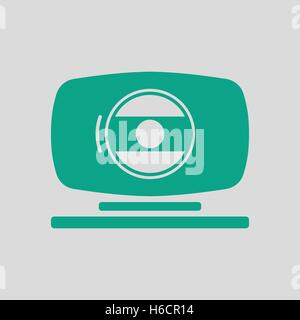 Webcam icon. Gray background with green. Vector illustration. Stock Vector
