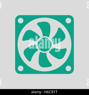 Fan icon. Gray background with green. Vector illustration. Stock Vector