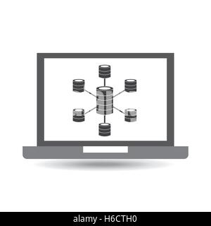 laptop technology data center icon graphic vector illustration eps 10 Stock Vector