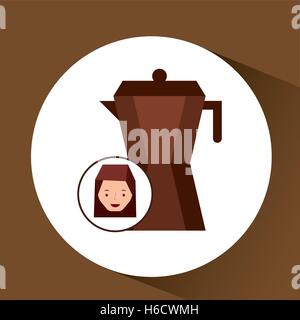 woman cute maker coffee graphic vector illustration Stock Vector