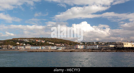 A view of Aberystwyth properties along the seafront, looking from the seaside Stock Photo