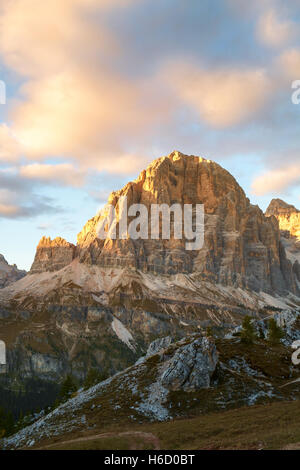 Hiking in amazing rocks of Dolomite mountains in Italy Stock Photo - Alamy