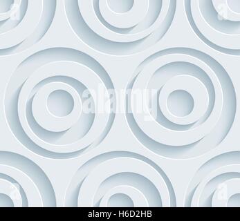 Neutral light gray seamless pattern with 3D effect. Tileable vector background. Stock Vector