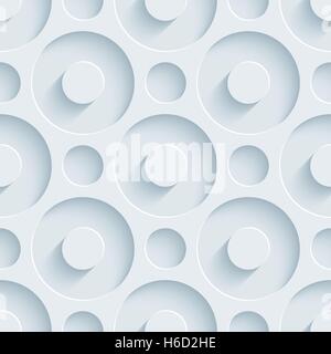 Neutral light gray seamless pattern with 3D effect. Tileable vector background. Stock Vector
