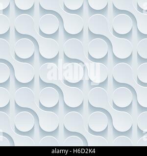 Neutral light gray seamless pattern with 3D effect. Tileable vector background. Stock Vector