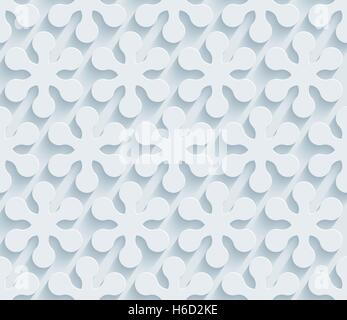 Neutral light gray seamless pattern with 3D effect. Tileable vector background. Stock Vector