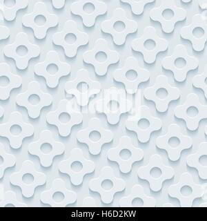 Neutral light gray seamless pattern with 3D effect. Tileable vector background. Stock Vector