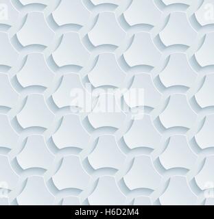 Neutral light gray seamless pattern with 3D effect. Tileable vector background. Stock Vector