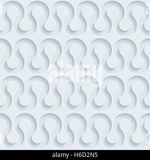 Neutral light gray seamless pattern with 3D effect. Tileable vector background. Stock Vector