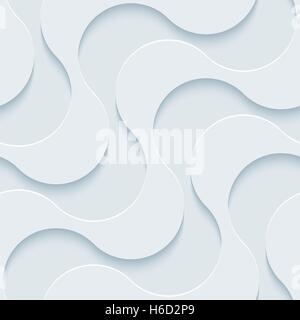 Neutral light gray seamless pattern with 3D effect. Tileable vector background. Stock Vector
