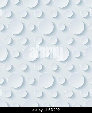 Neutral light gray seamless pattern with 3D effect. Tileable vector background. Stock Vector