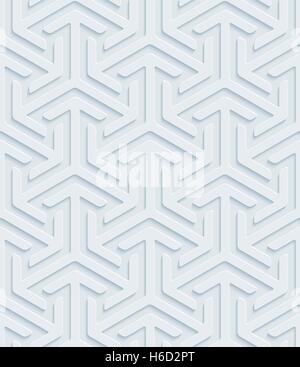 Neutral light gray seamless pattern with 3D effect. Tileable vector background. Stock Vector