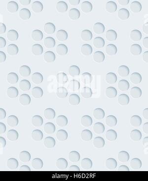 Neutral light gray seamless pattern with 3D effect. Tileable vector background. Stock Vector