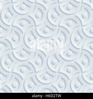 Neutral light gray seamless pattern with 3D effect. Tileable vector background. Stock Vector