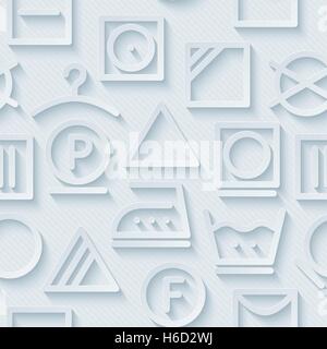 Neutral light gray seamless pattern with 3D effect. Tileable vector background. Stock Vector