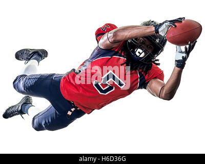 one american football player man studio isolated on white background Stock Photo