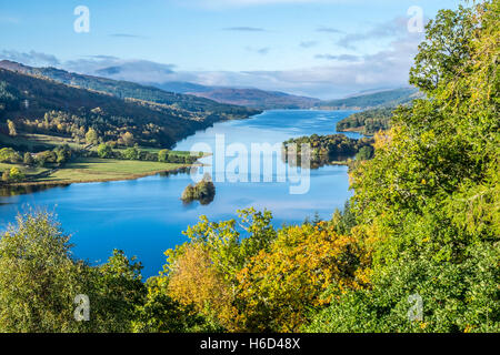 The Queen’s View in Highland Perthshire overlooks Loch Tummel and is said to have been named after Queen Victoria, Stock Photo
