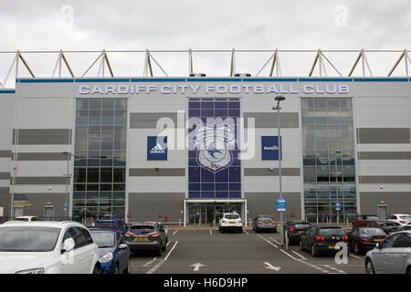 Cardiff City Football Club Stadium, Leckwith, Cardiiff, South Wales.Close  up of main entrance Stock Photo - Alamy