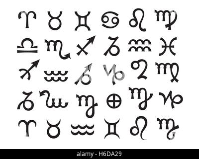 Astrological Signs of Zodiac (Astrology Symbols set) Stock Vector