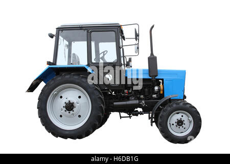 Blue tractor isolated on a white background Stock Photo