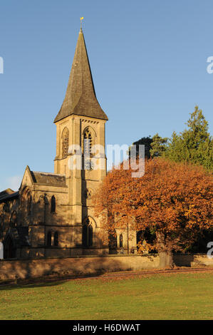 Saint Peter's Church, Tunbridge Wells, Great Britain. 18th November 2016. Perfect blue skies over St Pete's Church overlooking Southborough Common with golden Autumn leaves on the trees. Credit:  Tony Rogers/Alamy Live News Stock Photo