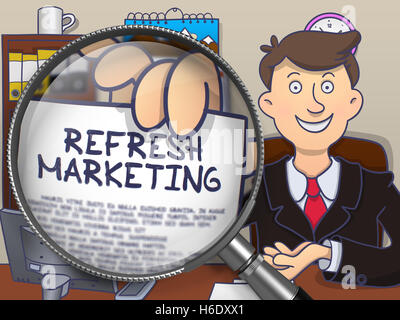 Refresh Marketing through Lens. Doodle Design. Stock Photo