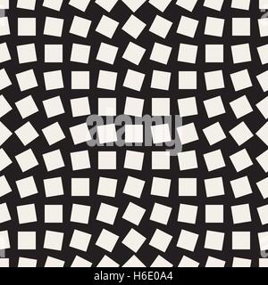 Vector Seamless Black and White Square Rhombus Pattern. Abstract Geometric Background Design Stock Vector