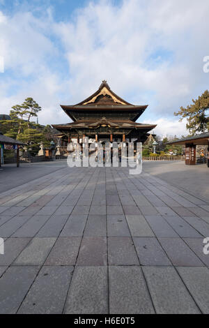 Nagano, Japan - December 27, 2015: Zenk0-ji is a Buddhist temple located in Nagano, Japan. Stock Photo