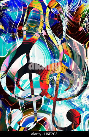 abstract music theme background with clef, modern design Stock Photo ...